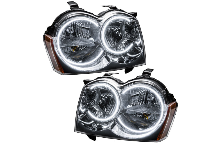 Oracle LED Halo Headlights: 05-07 Jeep Grand Cherokee w/o OEM HID (Plasma / White) - Headlights