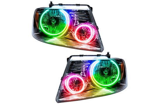 Oracle LED Halo Headlights: 05-08 Ford F-150 (ColorShift RGB / No Controller) - Headlights