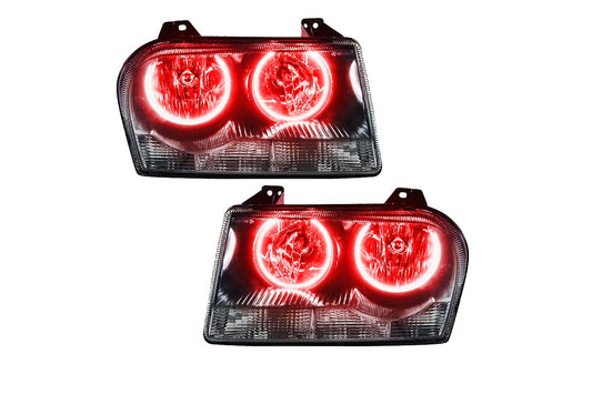 Oracle LED Halo Headlights: 05-10 Chrysler 300 V6 (Red SMD Single Color) - Headlights