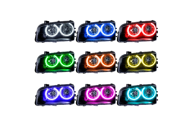 Oracle LED Halo Headlights: 05-10 Dodge Charger w/o OEM HID (ColorShift RGB / RF Controller) - Headlights (Image 1 of 5)