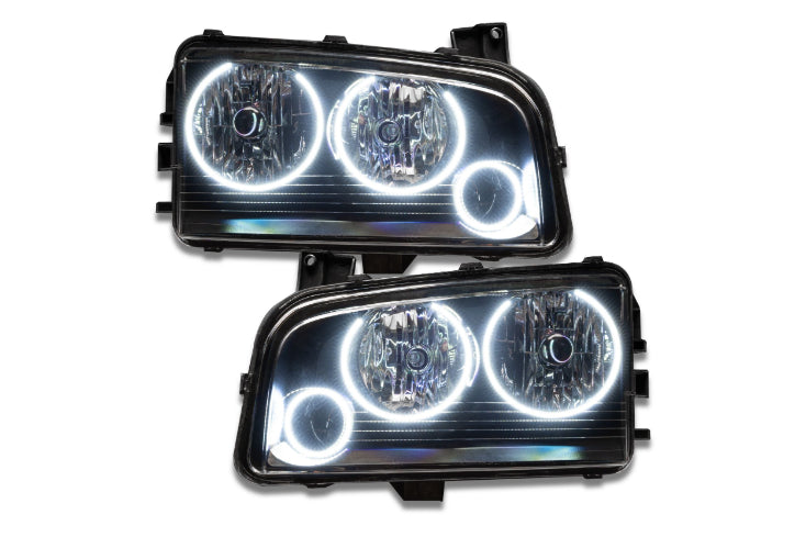 Oracle LED Halo Headlights: 05-10 Dodge Charger w/o OEM HID (Triple Halo / White SMD Single Color) - Headlights (Image 1 of 5)