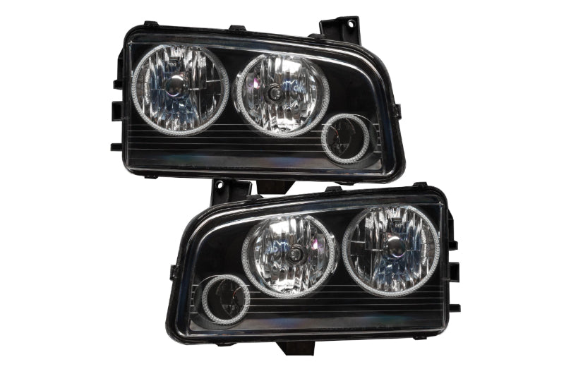 Oracle LED Halo Headlights: 05-10 Dodge Charger w/o OEM HID (Triple Halo / White SMD Single Color) - Headlights (Image 2 of 5)