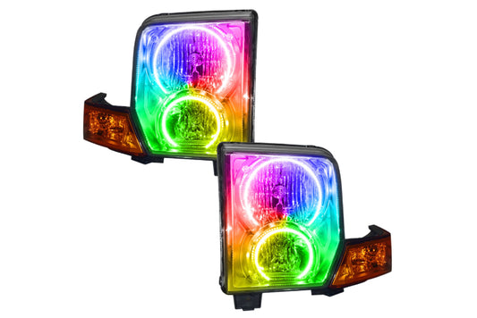 Oracle LED Halo Headlights: 06-10 Jeep Commander (ColorShift RGB / Simple Controller) - Headlights