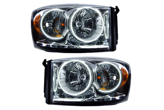 Oracle LED Halo Headlights: 07-08 Dodge Ram (Chrome / White SMD Single Color) - Headlights