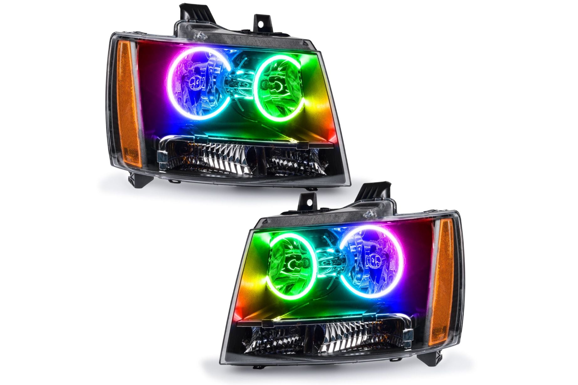 Oracle LED Halo Headlights: 07-13 Chevrolet Avalanche (ColorShift RGB / No Controller) - Headlights