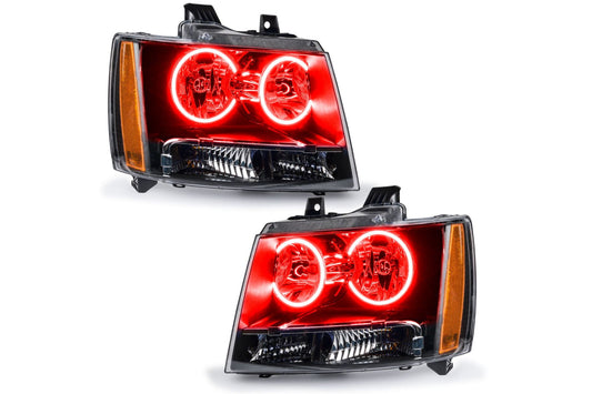 Oracle LED Halo Headlights: 07-13 Chevrolet Avalanche (Red SMD Single Color) - Headlights