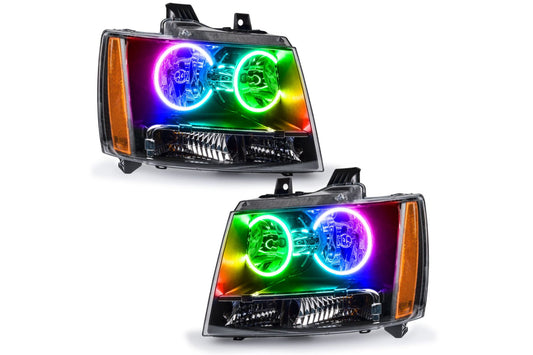 Oracle LED Halo Headlights: 07-14 Chevrolet Suburban (ColorShift RGB / No Controller) - Headlights