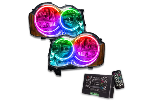 Oracle LED Halo Headlights: 08-10 Jeep Grand Cherokee w/o OEM HID (ColorShift RGB / 2.0 Controller) - Headlights (Image 1 of 5)