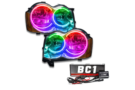 Oracle LED Halo Headlights: 08-10 Jeep Grand Cherokee w/o OEM HID (ColorShift RGB / BC1 Controller) - Headlights (Image 1 of 5)