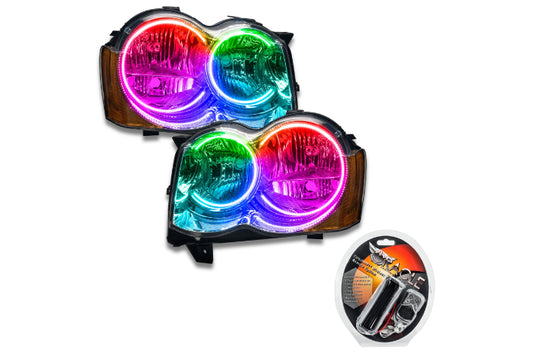 Oracle LED Halo Headlights: 08-10 Jeep Grand Cherokee w/o OEM HID (ColorShift RGB / RF Controller) - Headlights (Image 1 of 5)