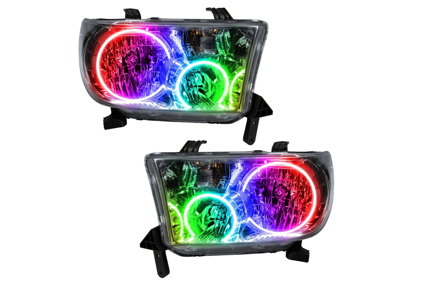 Oracle LED Halo Headlights: 08-16 Toyota Sequoia (ColorShift RGB / Simple Controller) - Headlights