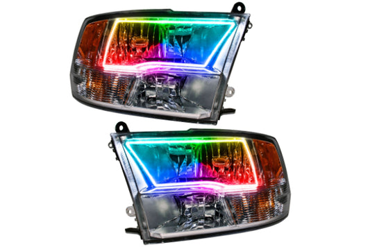 Oracle LED Halo Headlights: 09-17 Dodge Ram w/ Sport (Chrome / ColorShift RGB / BC1 Controller) - Headlights (Image 1 of 2)