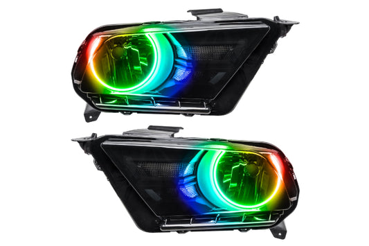 Oracle LED Halo Headlights: 10-12 Ford Mustang w/o OEM HID (ColorShift RGB / No Controller) - Headlights