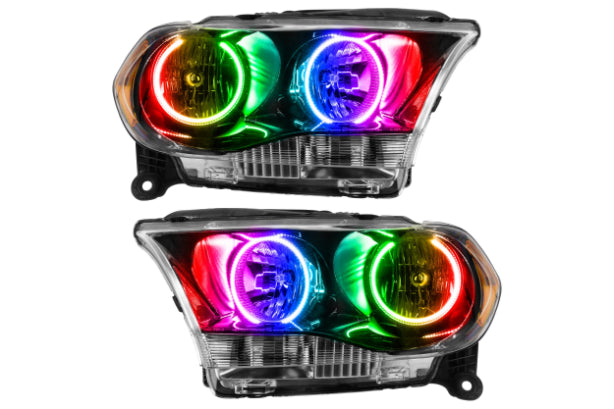 Oracle LED Halo Headlights: 11-13 Dodge Durango w/o OEM HID (Black / ColorShift RGB / Simple Controller) - Headlights (Image 1 of 2)