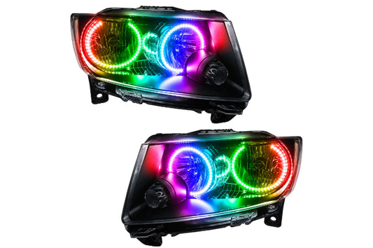 Oracle LED Halo Headlights: 11-13 Jeep Grand Cherokee w/o OEM HID (ColorShift RGB / BC1 Controller) - Headlights (Image 1 of 5)