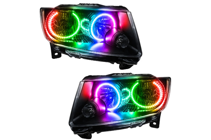Oracle LED Halo Headlights: 11-13 Jeep Grand Cherokee w/o OEM HID (ColorShift RGB / RF Controller) - Headlights (Image 1 of 5)