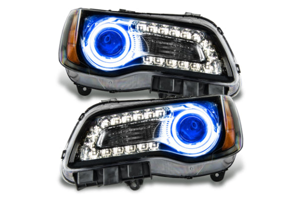 Oracle LED Halo Headlights: 11-14 Chrysler 300C w/o OEM HID (Black / Blue SMD Single Color) - Headlights (Image 1 of 5)