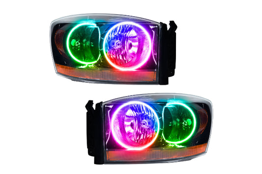 Oracle LED Halo Headlights: 2006 Dodge Ram (Black / ColorShift RGB / 2.0 Controller) - Headlights (Image 1 of 2)