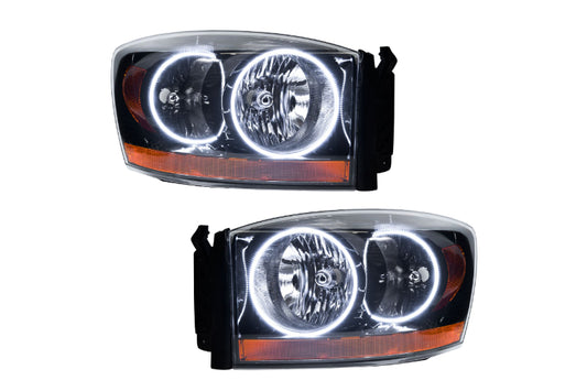 Oracle LED Halo Headlights: 2006 Dodge Ram (Black / White SMD Single Color) - Headlights
