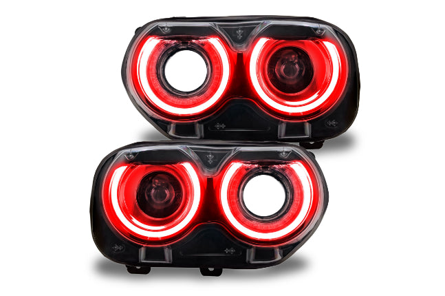 Oracle LED Halo Kit: 15-21 Dodge Challenger (Red Single Color) - LED Halos/Strips (Image 2 of 4)