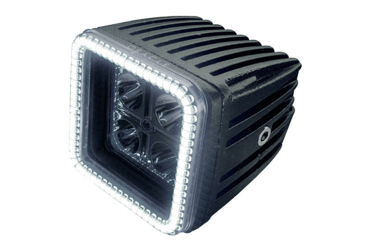 Oracle LED Pod: 3in Square / White Halo - Off Road - Universal