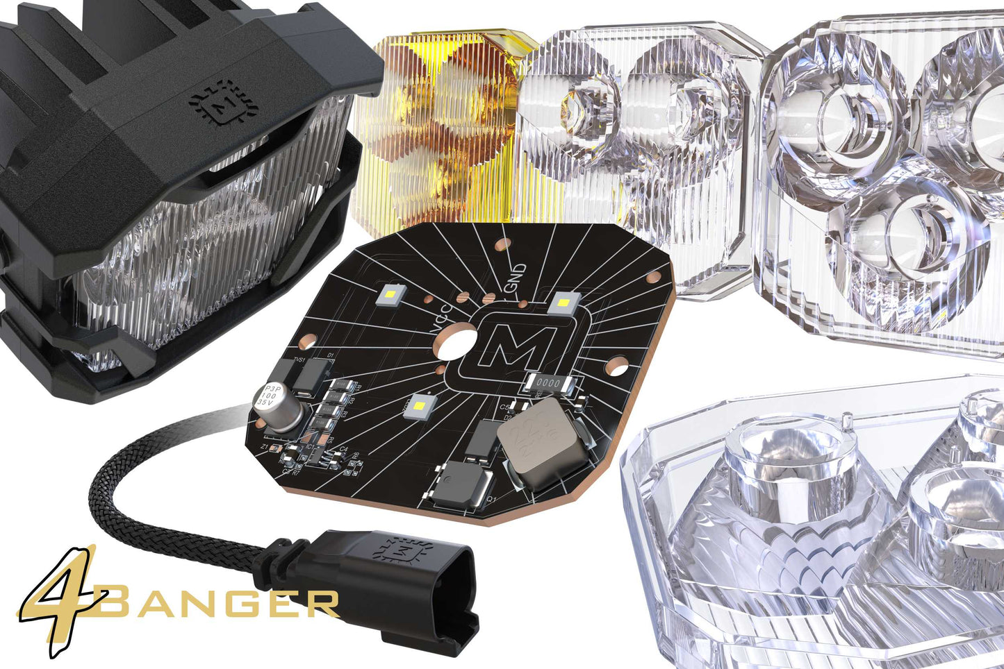 Morimoto 4Banger Ditch Light Kit: 05-15 Tacoma (NCS White SAE Wide Beam) - Off Road - Veh. Spec (Image 2 of 4)