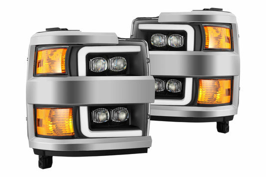 ARex Nova LED Headlights: Chevy Silverado HD (15-19) - Black w/ Chrome Grille (Set) - Headlights (Image 1 of 6)