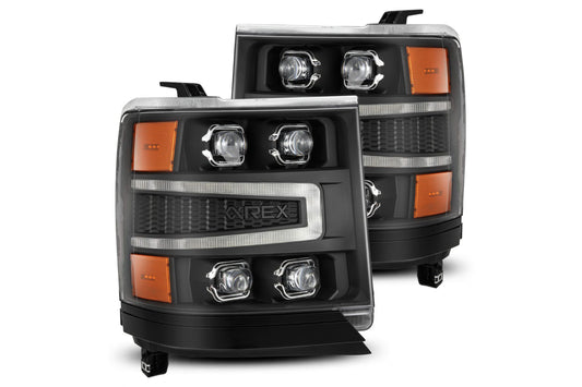 Arex Nova LED Headlights: Chevrolet Silverado 1500 (16-18) - Black (Set) - Headlights (Image 1 of 6)