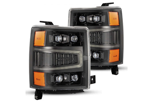Arex Nova LED Headlights: Chevrolet Silverado 1500 (14-15) - Alpha-Black (Set) - Headlights (Image 1 of 6)