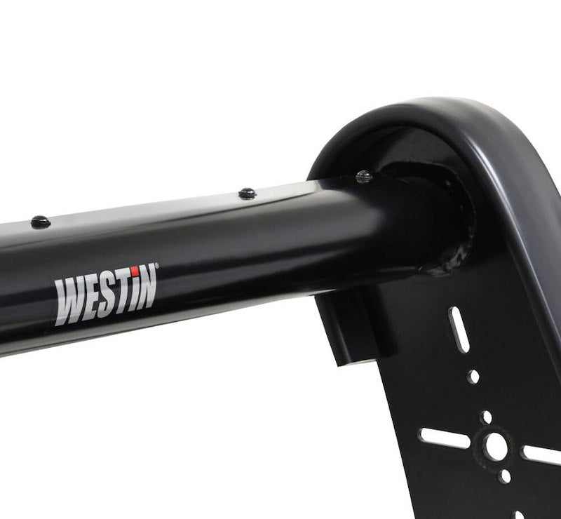 Westin Public Safety 36-4075 Bumper Push Bar; Elite; Powder Coated; Black; HRPO Steel; 2-3/4 Inch Rubber Strip Uprights