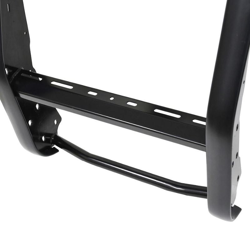 Westin Public Safety 36-4075 Bumper Push Bar; Elite; Powder Coated; Black; HRPO Steel; 2-3/4 Inch Rubber Strip Uprights