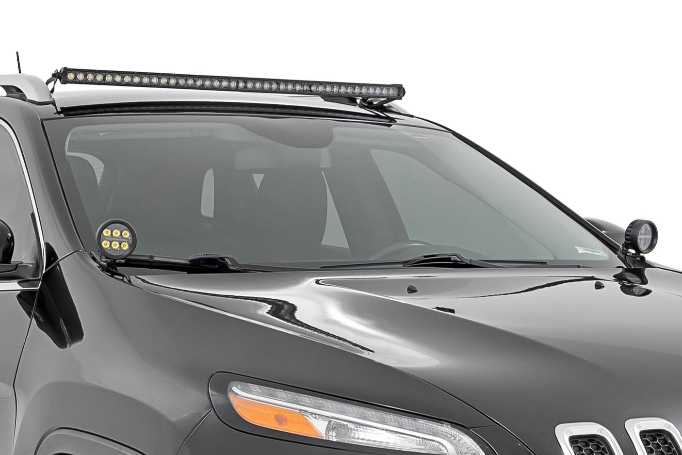 LED Light Kit | Roof Mount | 40" Black Single Row | Jeep Cherokee KL (14-23) - Lighting & Acc (Image 4 of 6)