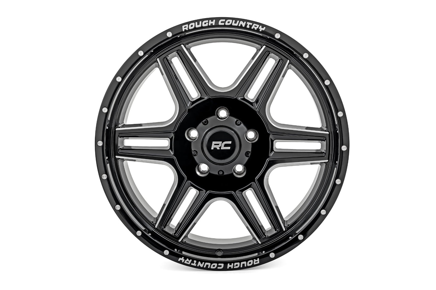 Rough Country 92 Series Wheel | Machined One-Piece | Gloss Black | 18x9 | 5x5.5 | +0mm - RC Wheels (Image 4 of 4)