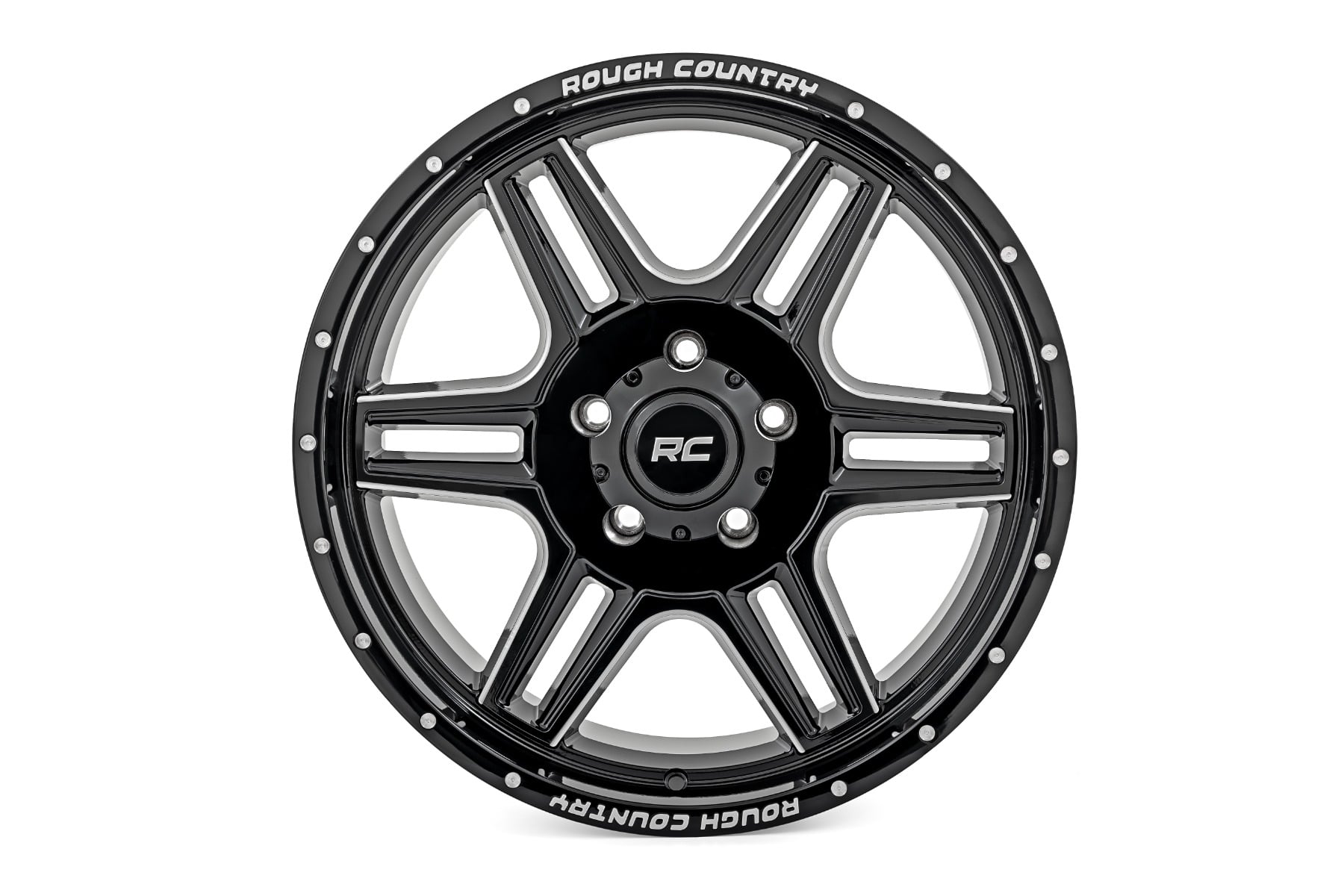 Rough Country 92 Series Wheel | Machined One-Piece | Gloss Black | 18x9 | 5x5.5 | +0mm - RC Wheels (Image 4 of 4)