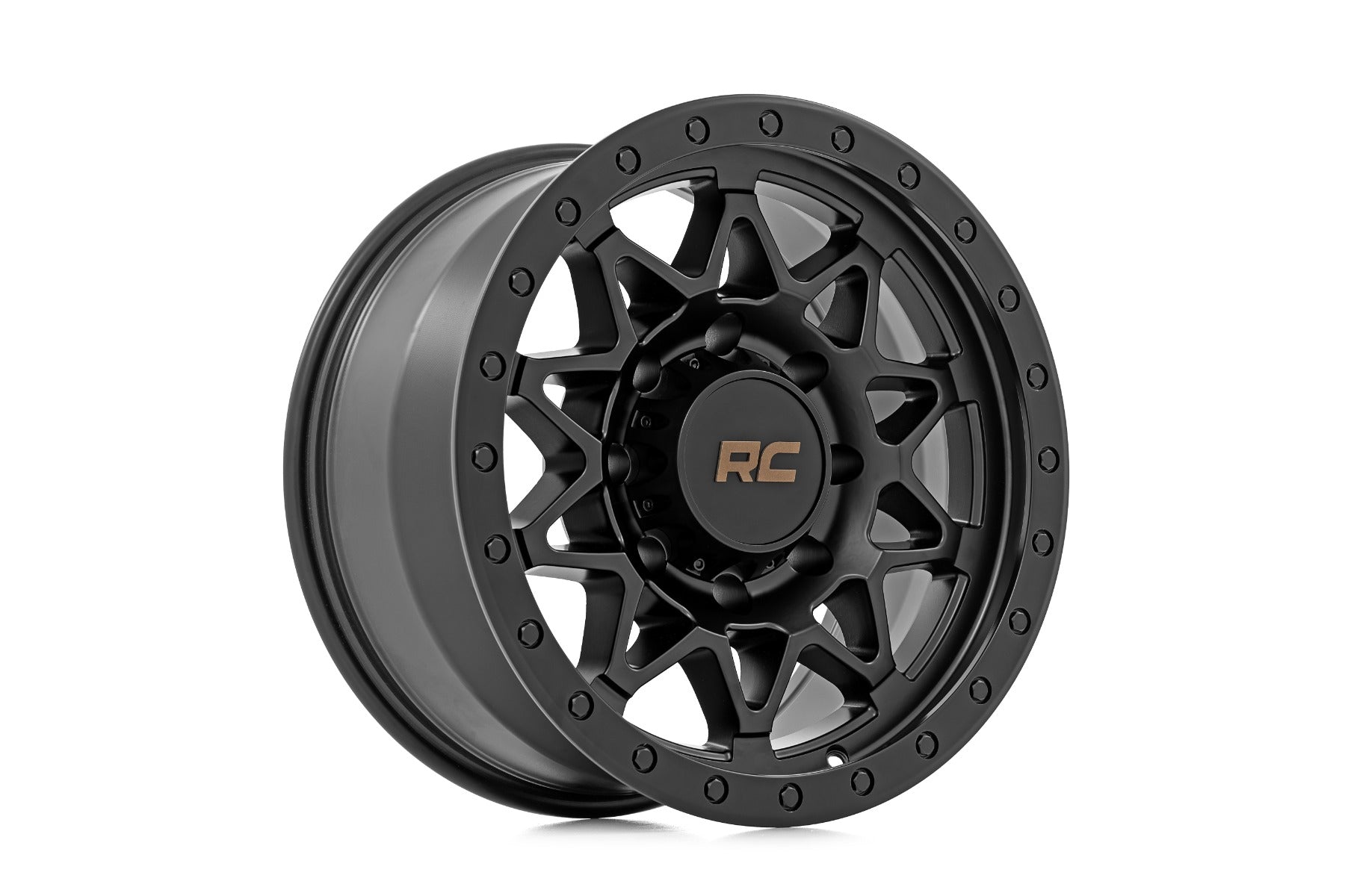Rough Country 78 Series Wheel | Simulated Beadlock | Black | 18x9 | 8x180 | 0mm - RC Wheels (Image 4 of 6)