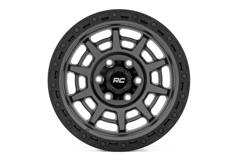 RC 85 Series Wheel | One-Piece | Gunmetal Gray/Black | 15x8 | 5x4.5 | -19mm (manufacturer page)