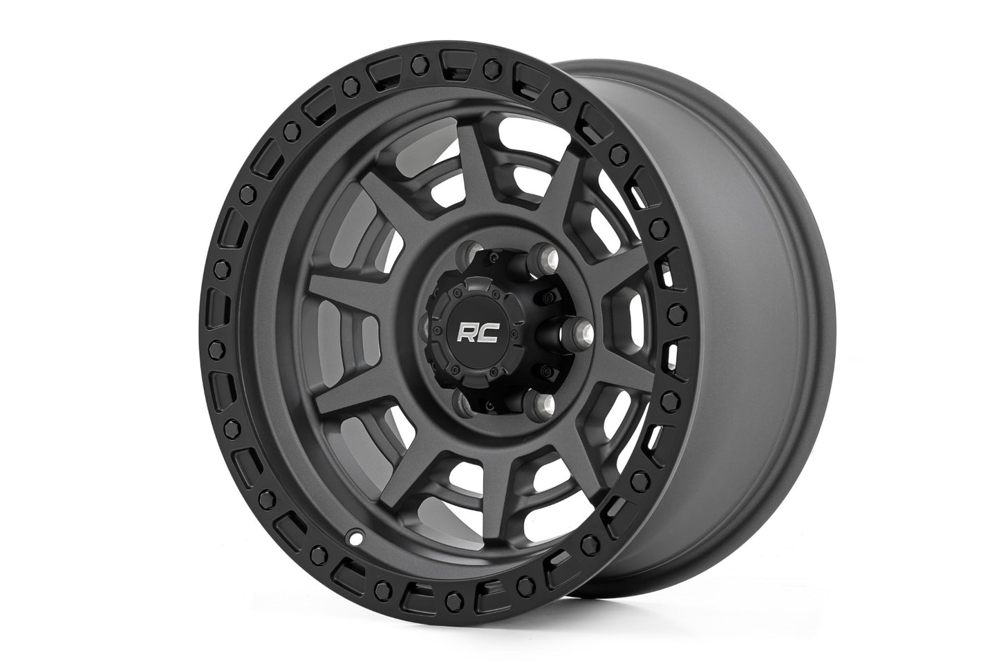 RC 85 Series Wheel | One-Piece | Gunmetal Gray/Black | 15x8 | 5x4.5 | -19mm (manufacturer page)