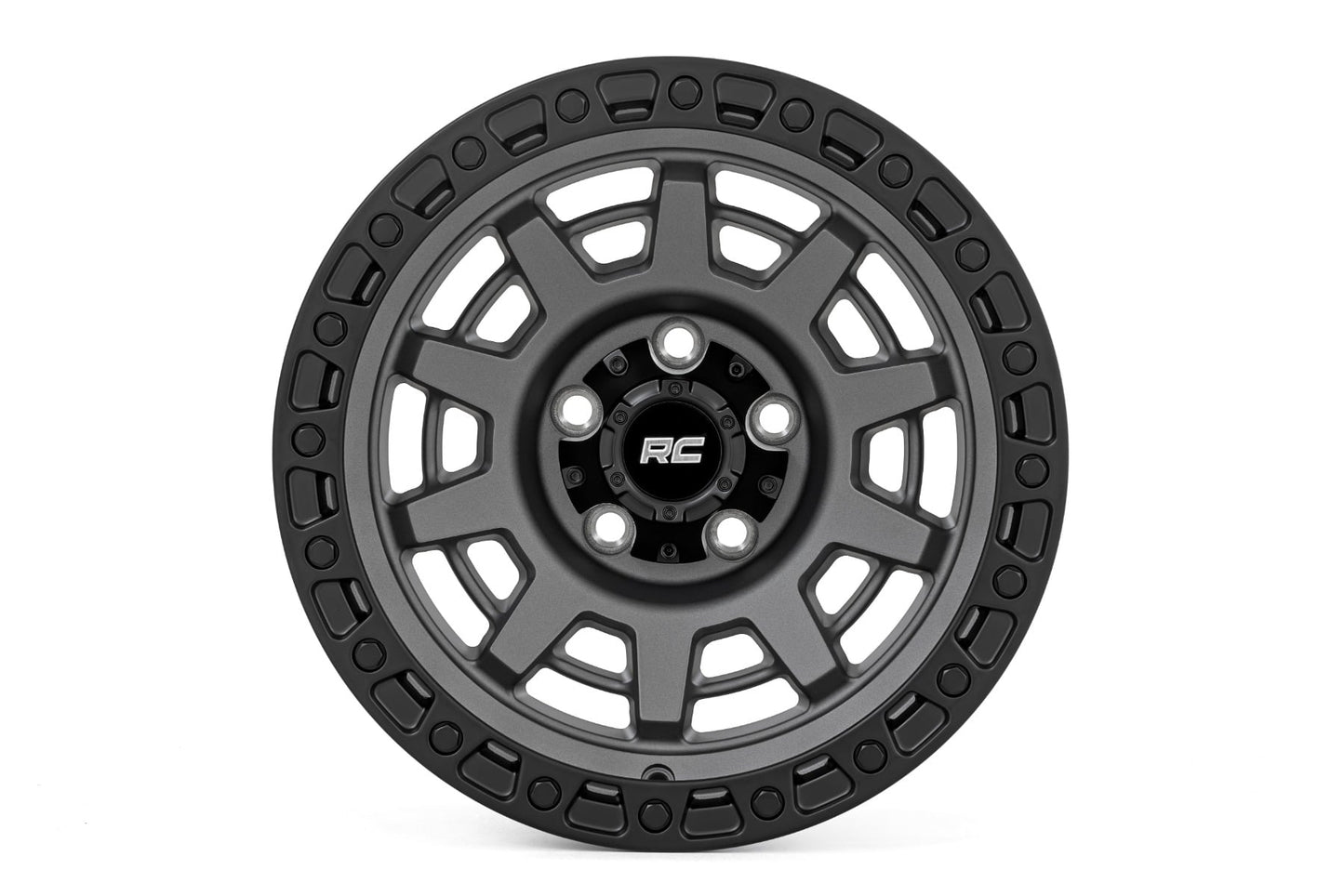 Rough Country 85 Series Wheel | One-Piece | Gunmetal Gray/Black | 15x8 | 5x4.5 | -19mm - RC Wheels (Image 2 of 6)