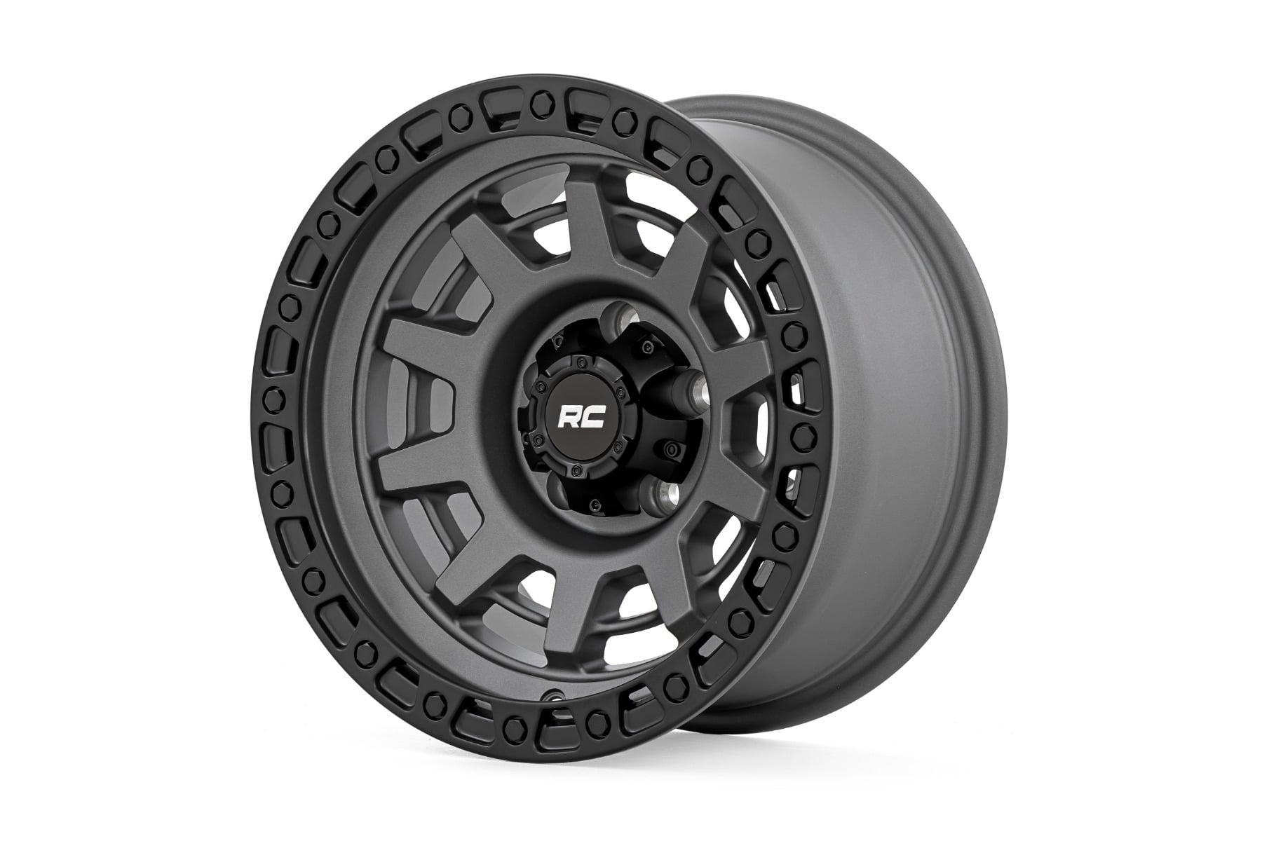 Rough Country 85 Series Wheel | One-Piece | Gunmetal Gray/Black | 15x8 | 5x4.5 | -19mm - RC Wheels (Image 1 of 6)