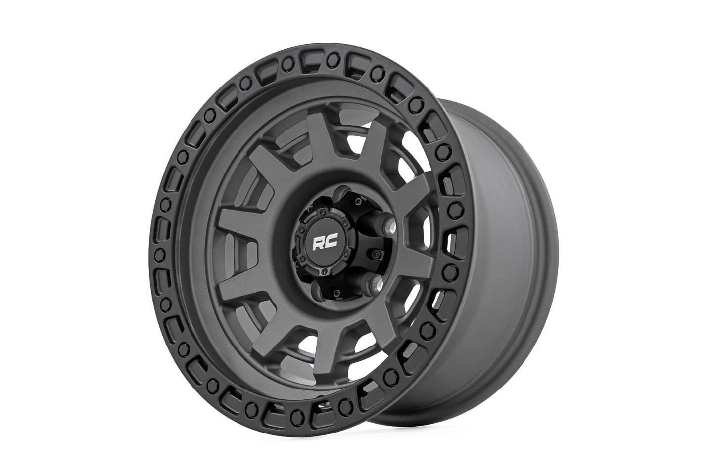 Rough Country 85 Series Wheel | One-Piece | Gunmetal Gray/Black | 15x8 | 5x4.5 | -19mm - RC Wheels (Image 3 of 6)