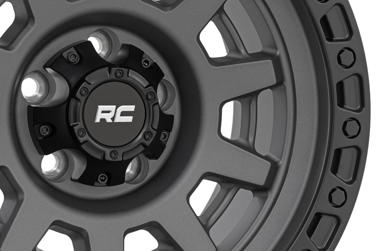 Rough Country 85 Series Wheel | One-Piece | Gunmetal Gray/Black | 15x8 | 5x4.5 | -19mm - RC Wheels (Image 5 of 6)