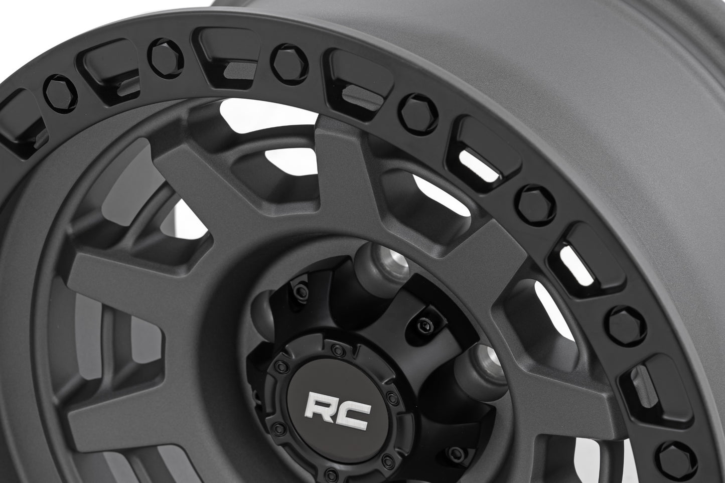 Rough Country 85 Series Wheel | One-Piece | Gunmetal Gray/Black | 15x8 | 5x4.5 | -19mm - RC Wheels (Image 6 of 6)