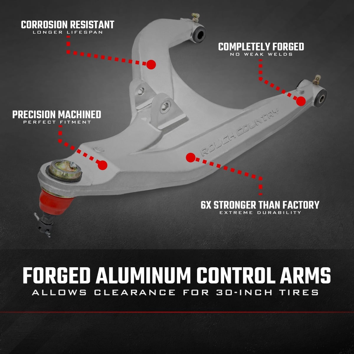 Aluminum Control Arms | High Clearance w/ 2" Forward Offset | Polaris Ranger 1000XP - Susp Lift Kits UTV (Image 5 of 6)