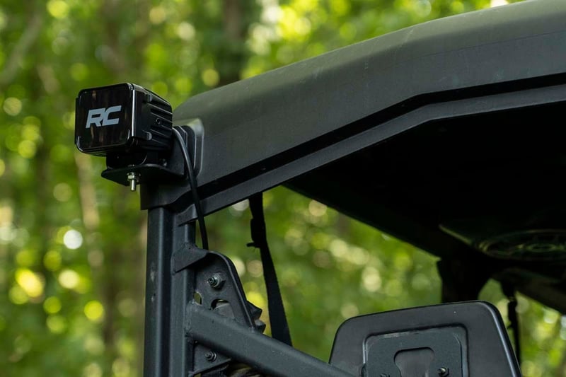 RC LED Light | Rear Cab Mount | 3" Chrome Pair | Wide Angle | Can-Am Defender HD 5/HD 8/HD 9/HD 10 (manufacturer page)
