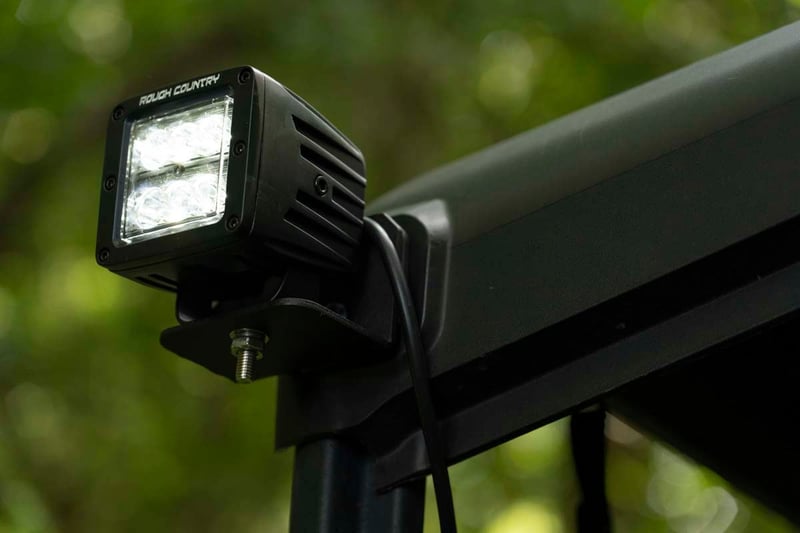 RC LED Light | Rear Cab Mount | 3" Chrome Pair | Wide Angle | Can-Am Defender HD 5/HD 8/HD 9/HD 10 (manufacturer page)