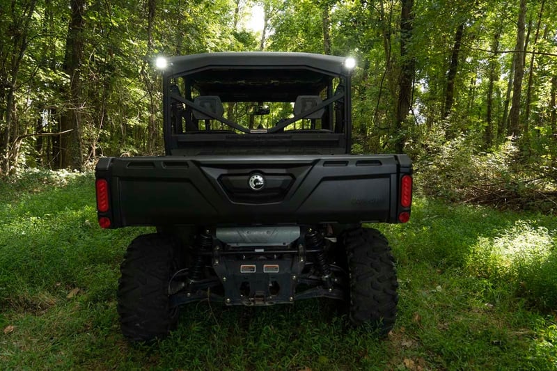 RC LED Light | Rear Cab Mount | 3" Chrome Pair | Wide Angle | Can-Am Defender HD 5/HD 8/HD 9/HD 10 (manufacturer page)