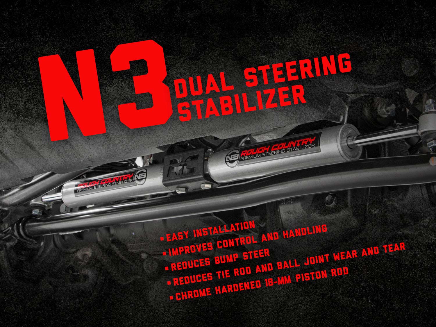 N3 Steering Stabilizer | Dual | 2-8 Inch Lift | Ford Excursion (00-05)/Super Duty (99-04) - Shocks & Stabilizers (Image 3 of 3)