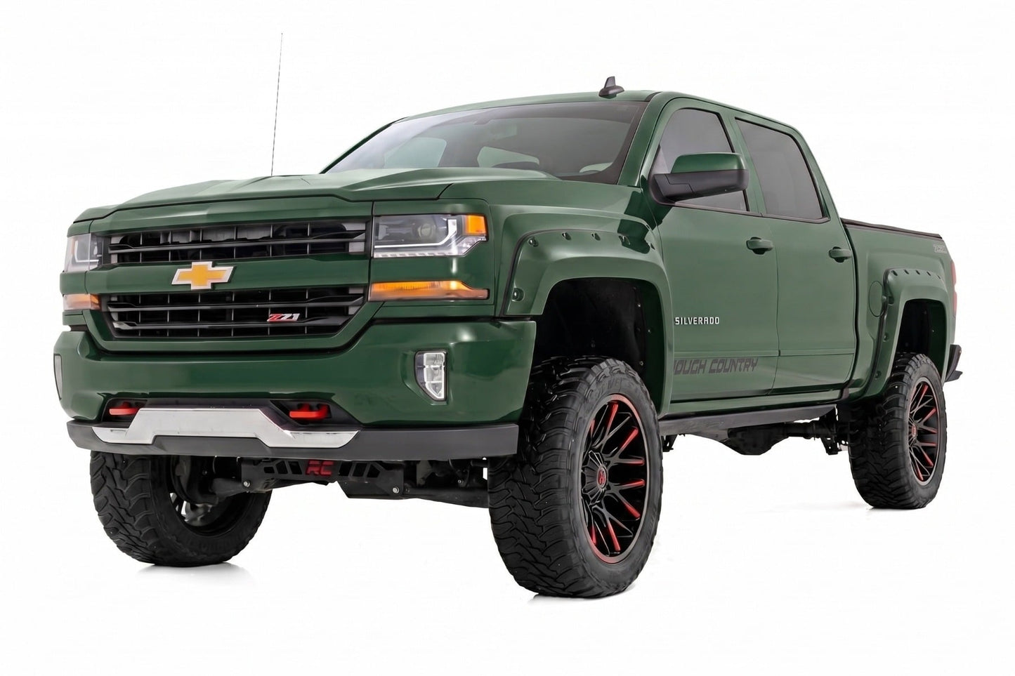 Pocket Fender Flares | 6'7" & 8' Bed | G7J Rainforest Green | Chevy Silverado 1500 (14-18)/2500HD - Fender Flares (Image 2 of 6)