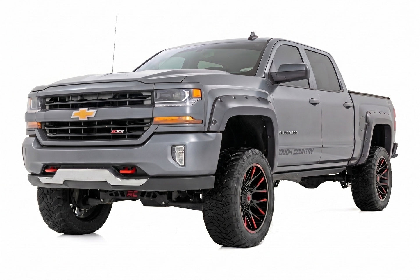 Pocket Fender Flares | 6'7" & 8' Bed | G9K Satin Steel | Chevy Silverado 1500 (14-18)/2500HD - Fender Flares (Image 2 of 6)