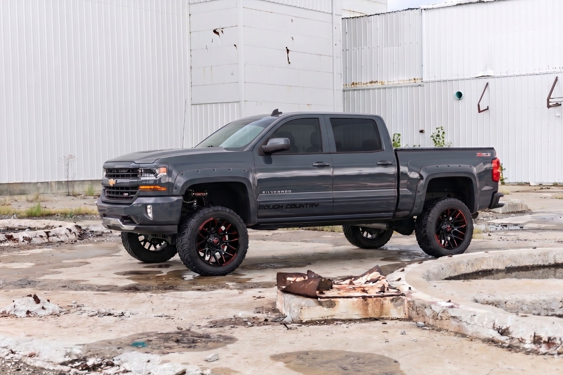 Pocket Fender Flares | 6'7" & 8' Bed | GJI Shadow Gray | Chevy Silverado 1500 (14-18)/2500HD - Fender Flares (Image 5 of 6)